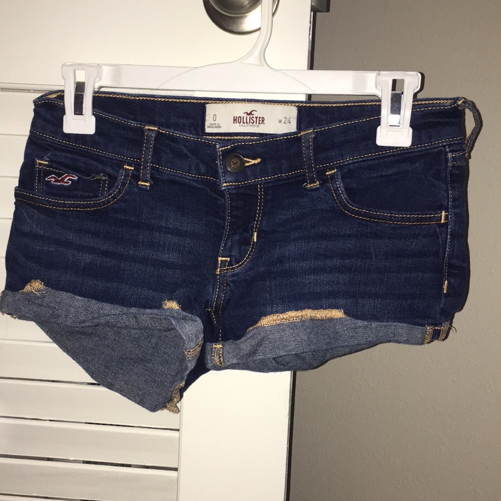 Hollister dark wash jean shorts